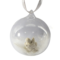 Pièce de suspension d'arbre de Noël en résine personnalisée, mini boule de neige en verre accessoire décoratif, figurines d'animaux
