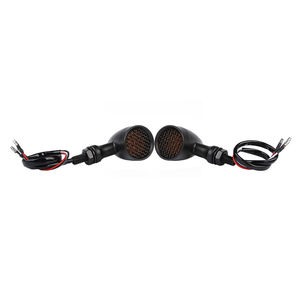 Clignotants LED à lentille en maille noire et ambre TCMT pour Chopper <span class=keywords><strong>Bobber</strong></span> Cafe Racer XF140450-B - Product Image 5