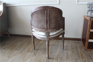 Venta al por mayor franceses louis silla de madera con camelback caña, American vintage camelback bastón volver - Product Image 6