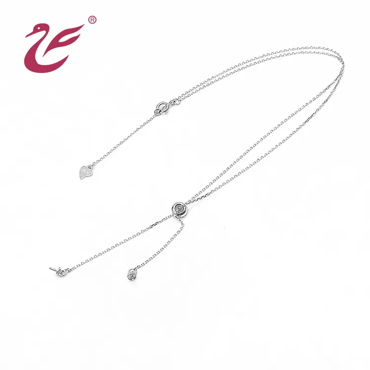 2021 fashion 925 Sterling silver Custom Logo Jewelry heart Tags long chain diy necklace with for women