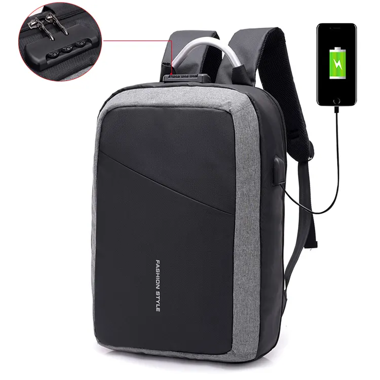 Anti-theft USB charging men briefcase notebook bags business laptop backpack