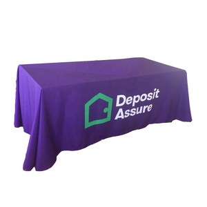 Eco Friendly Custom Size and Logo Knitted <strong>Polyester</strong> <strong>Table</strong> Cloth <strong>Table</strong> Cover <strong>Table</strong> <strong>Throw</strong> for Trade Show Advertising - Product Image 5