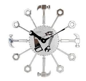 Zhangzhou weili factory especial style hammer screw clock spanner saw clock tool clock