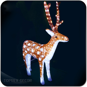Décoration de cerf en acrylique de Noël 3d brillant, grande lumière de renne de Noël d'extérieur grandeur nature - Product Image 3