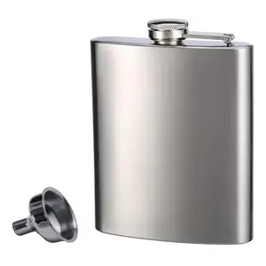 4-10Oz Stainless Steel Hip Flask Kustom Hip Flask Set, Stainless Steel Termos Botol Minuman Keras Alkohol Wiski Screw Cap & Corong