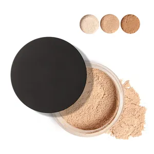 Wholesale Custom Shimmer Cosmetic Beauty Make Up Highlighter Loose Powder Private Label Makeup Round Loose Powder