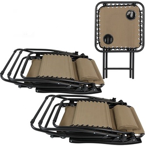 Césped, Patio, jardín, fábrica al por mayor, barato, relax, Camping, Gravedad Cero, silla reclinable plegable, 2 <span class=keywords><strong>tumbonas</strong></span> de <span class=keywords><strong>playa</strong></span> y 1 Juego de mesa - Product Image 2