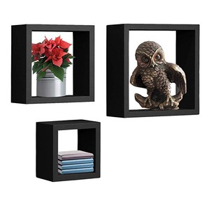 Forme carrée En <span class=keywords><strong>Bois</strong></span> Suspendus Cube Flottant <span class=keywords><strong>Étagère</strong></span> <span class=keywords><strong>murale</strong></span> pour La Décoration De La Maison - Product Image 1