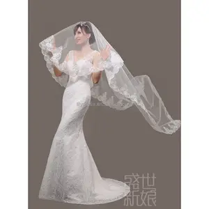 Lace Bridal Veils One Layer Long Veil Wedding Accessory Free Shipping Cheap Wedding Veil BV008