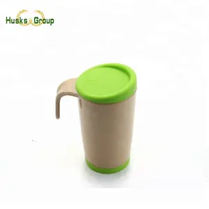 Bamboo coffee cup mug with lid