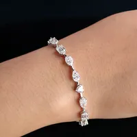Benutzerdefinierte phantasie cut moissanite diamant 18 k echte weiße gold armband für hochzeit
