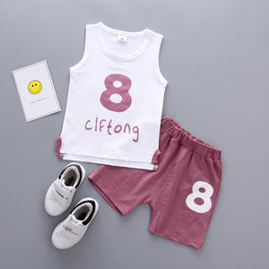 Set di abbigliamento per ragazzi senza maniche per l'estate all'ingrosso di vestiti per neonati - Product Image 2