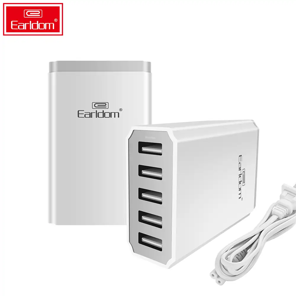 Дорожные зарядные устройства EARLDOM, домашнее зарядное устройство с 5 USB-кабелями, сетевое зарядное устройство с несколькими портами USB, 5 портов, адаптер питания USB для быстрой зарядки