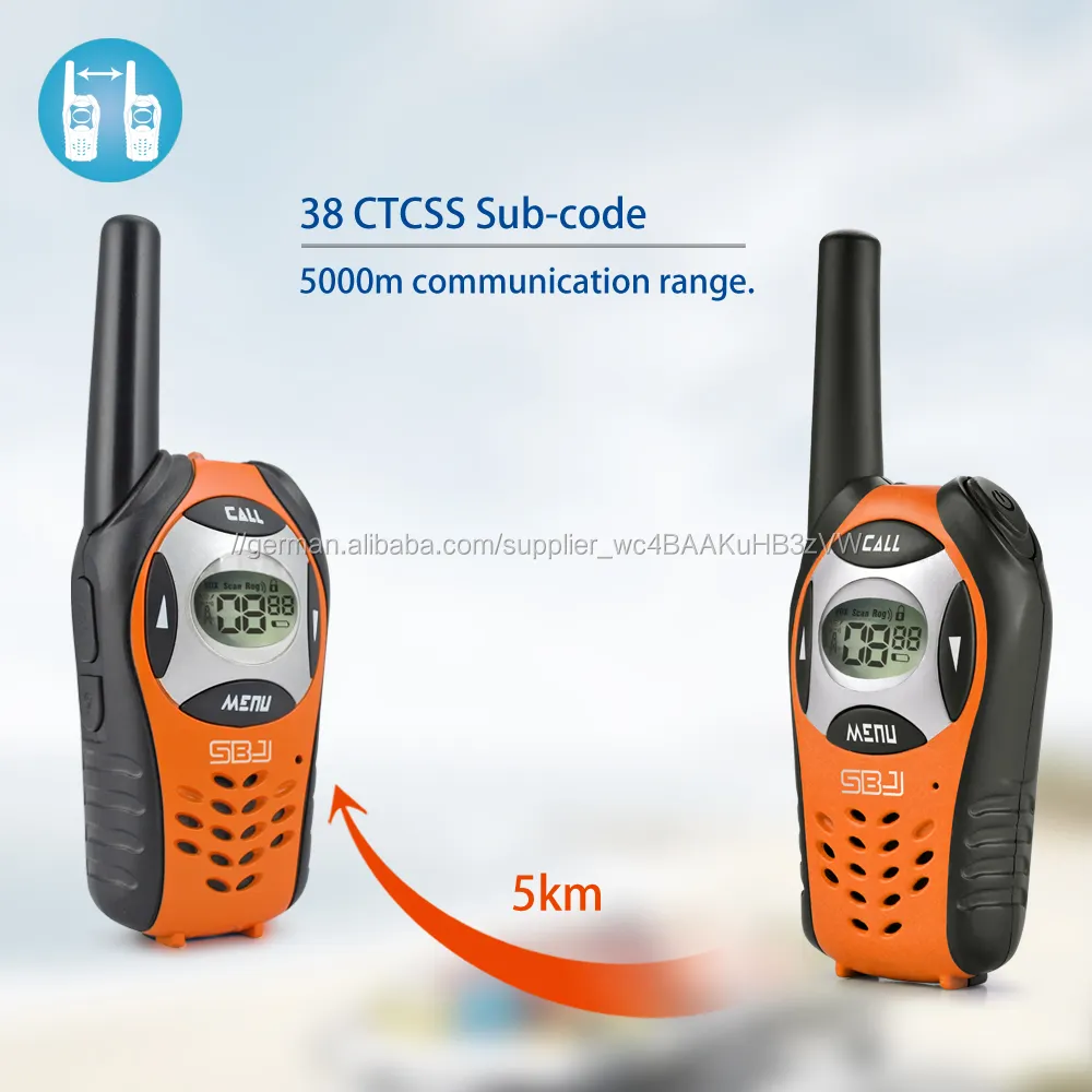 1 Satz SBJ WT-557 446-476 MHz 2-wege-radio Walkie-talkie, 5 km Long Range, Rechargeale