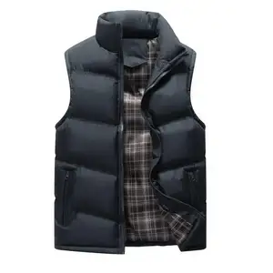 Bodywarmer avec fermeture éclair complète matelassé en duvet pour hommes <span class=keywords><strong>Gilet</strong></span> matelassé avec logo personnalisé pour l'hiver - Product Image 2