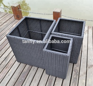 Macetas europeas de aluminio y metal para exteriores, macetas cuadradas de ratán PE - Product Image 6