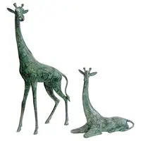Levensgrote gouden kleur tall brons of messing giraffe standbeeld voor koop