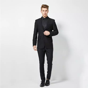 Dropship 1 Set Include cappotto e pantaloni nero abbigliamento formale per abiti da lavoro <span class=keywords><strong>smoking</strong></span> università abito da sposa sposo <span class=keywords><strong>uomo</strong></span> - Product Image 2