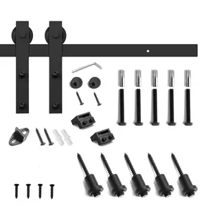 American rustic black sliding Barn Door Hardware Set Wardrobe Door Kit