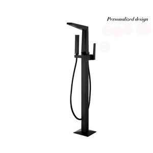 <span class=keywords><strong>Robinet</strong></span> de <span class=keywords><strong>baignoire</strong></span> carré, autoportant, noir mat, monté au sol - Product Image 3