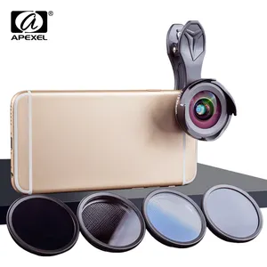 Apexel professionnel lentille large APL-16MMS clip HD premium caméra fixation macro grand angle lentille avec filtres