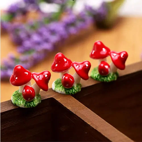 Mini Red Mushroom Garden Ornament Miniatur Blumentöpfe Fee DIY Puppenhaus