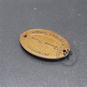 Vàng Hoặc Bạc Mạ Đồng Thau Đóng Dấu Logo Tấm Kim Loại Cho Quần Áo - Product Image 4