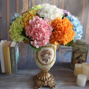 Cero solo tallo flores de hortensia venta al por mayor de seda artificial flores centros de mesa