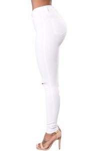 YSMARKET Nuovi Arrivi Delle Donne Alla Moda Della Metà di Vita Piccolo Allungano I Jeans Dei Pantaloni Solido Fessura Ginocchio Pantaloni In Denim E78687 - Product Image 4
