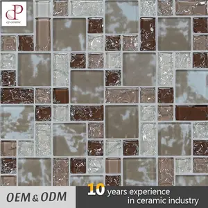 Tường Gạch Kính Trang Trí Nội Thất Giá Rẻ 8 Mét Độ Dày Crackle Glass Mosaic Tile