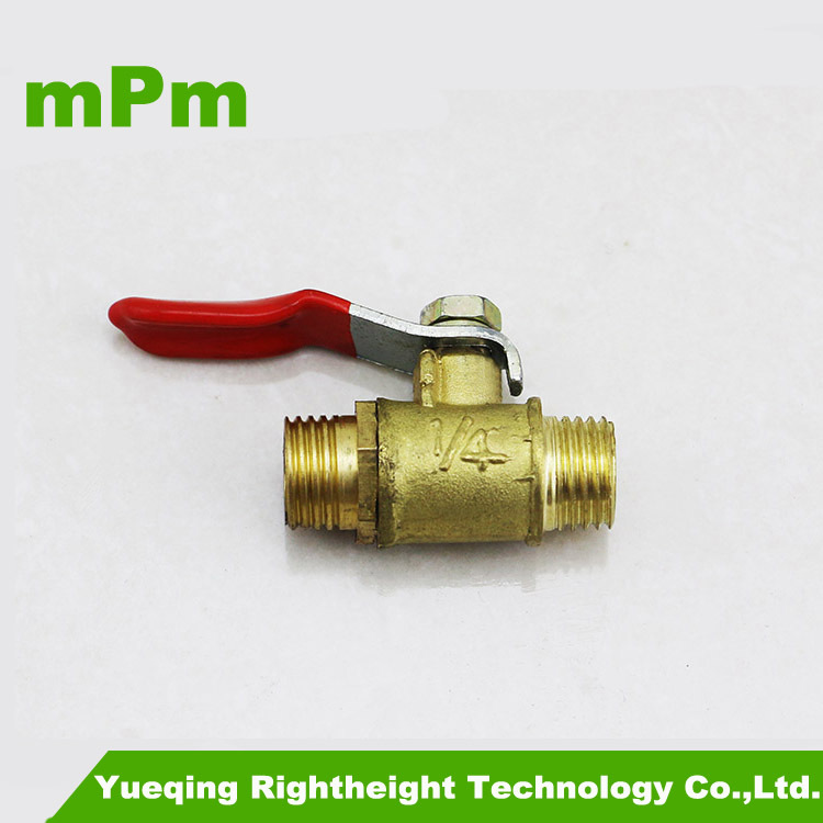 1/4 Pouces BSP Fileté Mâle-Femelle Interne-Externe Rouge Levier Poignée En Laiton Ball Valve