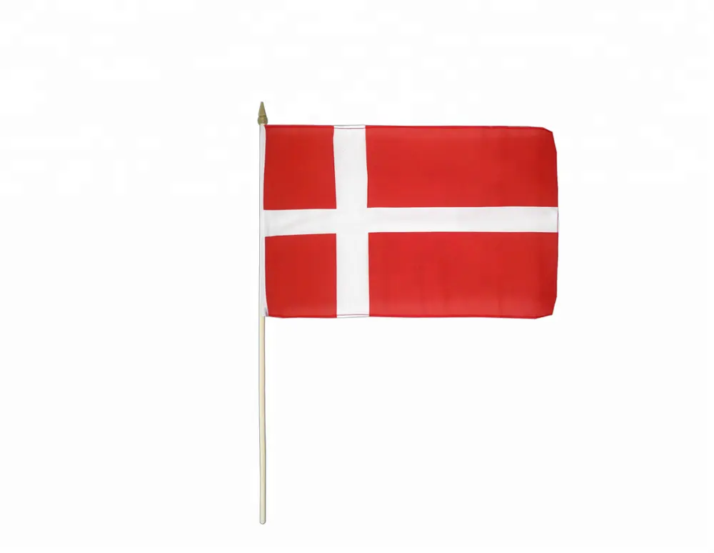 Dinamarca 14*21cm poliéster vento mão bandeiras