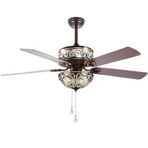 Modern Home Decoration Classic Hands Pull Ceiling Fan Fancy Crystal Lamp Ceiling Fan With Lights Bulbs