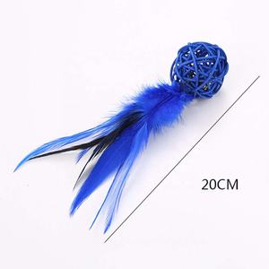 Katzen-Katzenspielzeug zum Kauen, Plüsch-Spielzeug für Kätzchen, bunte Rattanbälle mit Feder, Ring und Glocke, interaktives Spielzeug - Product Image 6