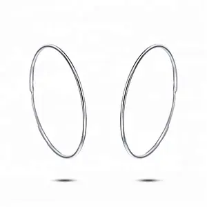 2She Jewelry popular stock available and customized 8mm to 80mm 925 sterling silver hoop earrings