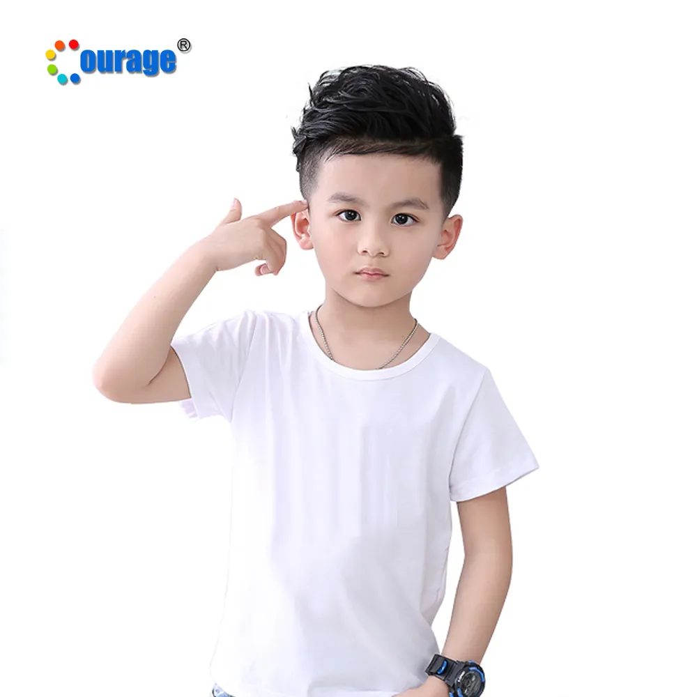 Camiseta de sublimación para niños, 100% poliéster, blanco, gran oferta