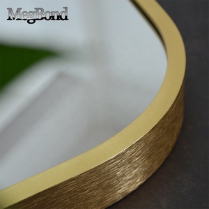 Waterproof Aluminium Brushed Gold Art Deco <strong>Rectangle</strong> Decorative <strong>Wall</strong> <strong>Mirror</strong> <strong>for</strong> Hanging - Product Image 4
