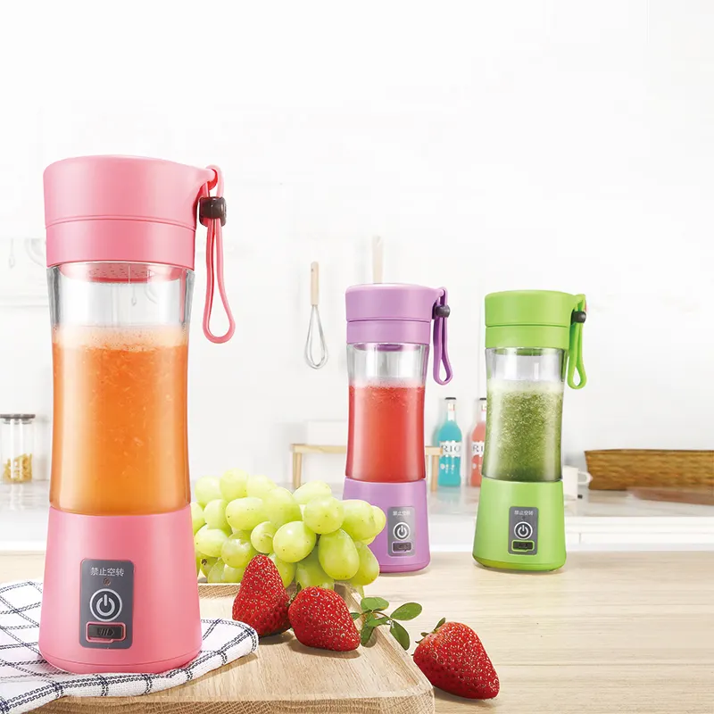 Batidora portátil de 20 onzas con vaso de jugo de viaje USB, batidos y  batidos para llevar, alimentos para bebés, mezcla congelada con 6  cuchillas