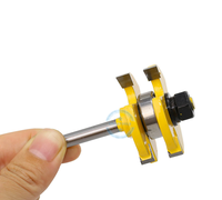 L-N004-1 Ensemble de 2 fraises à rainurer et à languettes 1/2\" X 1/4\" - Tige de 1/4\" pour le travail du bois, fraise à tenon pour outils de menuiserie