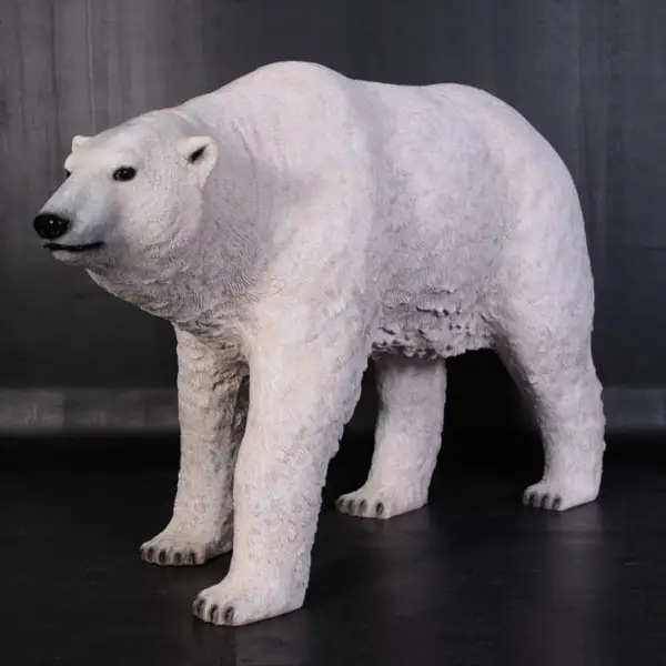 ที่มีคุณภาพสูงตกแต่งบ้านไฟเบอร์กลาสเรซิ่นสีขาวหมีขั้วโลกประติมากรรม