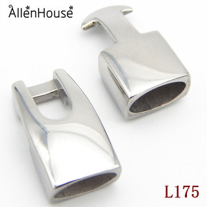 Nhà Máy Trực Tiếp 10.5X6.5Mm Bạc Đen Súng Mạ Biểu Tượng Tùy Chỉnh Clasp Thép Không Gỉ Cho Regaliz Hình Bầu Dục Cam Thảo Dây Da - Product Image 4