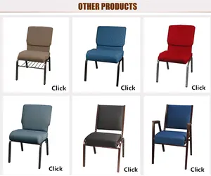 Auditório Red Interlock Stacking Church Chair for Free Usado Metal Factory Atacado Metal Tecido Borgonha Cor