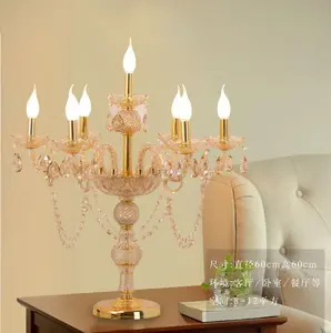 Modern masa üstü kristal avize Centerpieces masa lambası için düğün