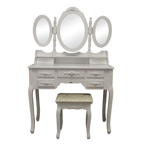 Nuevo tocador de 7 cajones de lujo 3X con espejo de joyería tocador de madera blanco para niñas con organizador y taburete - Product Image 1