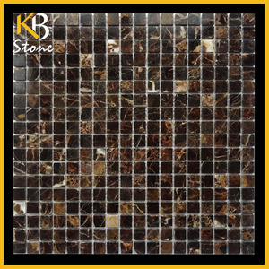Lucido Emperador Scuro 2 "X 2" square Mattonelle di Mosaico di Marmo Della Parete e Pavimento
