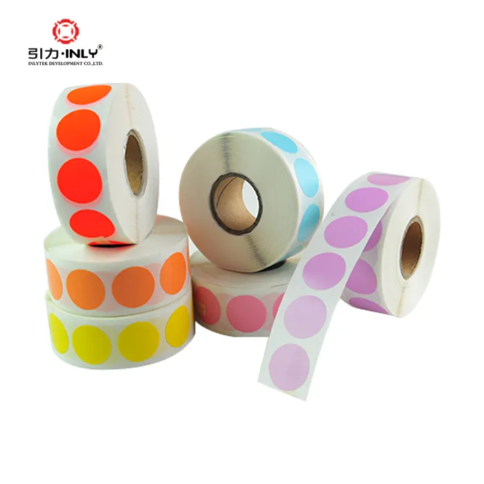 Packaging color coding labels self adhesive round label sticker