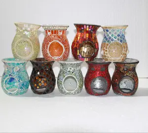 Yixin queimador de incenso, queimador de incenso mosaico decorativo, arábia, cera de mosaico para decoração de casa