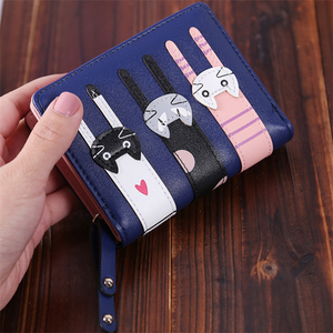 Wholesale Cheap Short Cartoon Three Cats <strong>Cute</strong> <strong>Wallets</strong> for Ladies Women Girls - Product Image 4