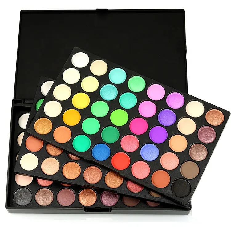 Hot sale Cosmetics professional 120 colors pressed glitter shimmer highly pigmented eyeshadow palette for party