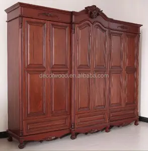 深棕色仿古高品质设计师实木橱柜衣柜